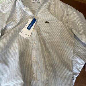 lacoste blue strip shirt