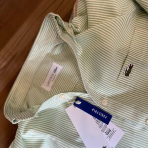lacoste premium green stripes cotton slim fit shirt – men’s casual & formal wear