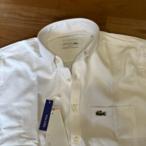lacoste premium white cotton slim fit shirt – men’s casual & formal wear