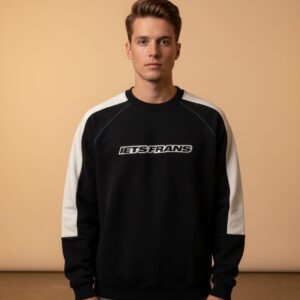 Iets Frans Black & White Logo Print Colorblock Oversized Sweatshirt