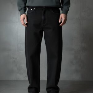 Men’s Black Relaxed Fit Solid Jeans